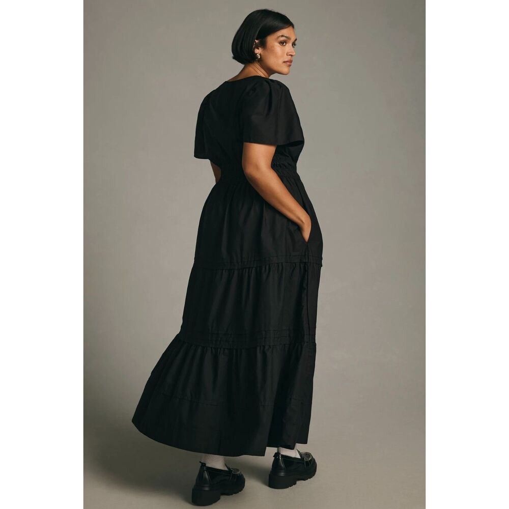 by ANTHROPOLIGIE The Somerset Maxi Dress, Black, Sz L - Picture 10 of 12